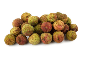 Lychee fruits isolated on white