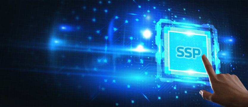 SSP - Supply Side Platform. Business, Technology, Internet and network concept.