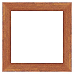 Wood frame isolated on white background with clipping path