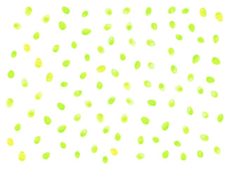 Simple spring background with watercolor eggs and dots. Happy Easter. Hand drawn, light, soft, pastel