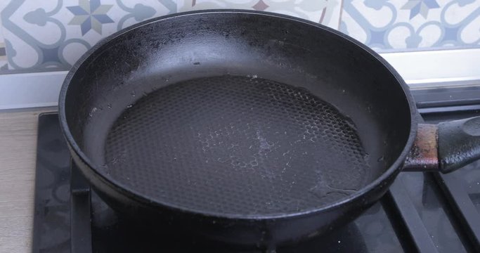 The pan is on the stove