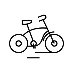 Old bycicle line icon, concept sign, outline vector illustration, linear symbol.
