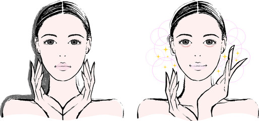 女性　涙袋　ビフォーアフター