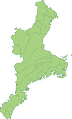 三重県の地図_市町村ごとに色を変えられます