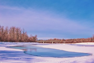 Wintry Bow River Landscape