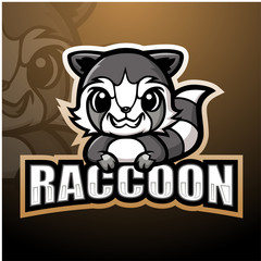 Raccoon mascot esport logo design
