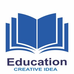 Education logo, design vector template. Student read book knowledge