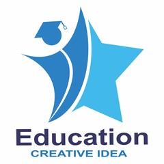 Education logo design template. Abstract toga hat vector illustration school logo. 