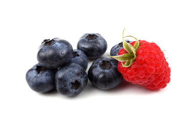 Blueberries and raspberry