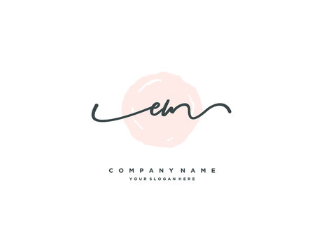 EW initial letter elegant handwriting logo collection