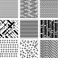 Fototapeta premium Hand painted simple rectangular pattern variation set