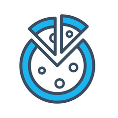 Pizza icon designed in filled outline style
