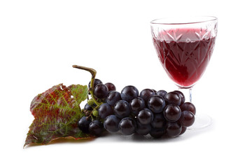 Grape on autumn leaf