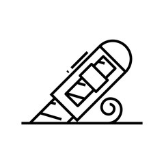 Pensil eraser line icon, concept sign, outline vector illustration, linear symbol.