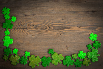 St Patricks Day border of shamrocks
