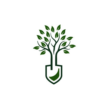 Plant landscape logo vector