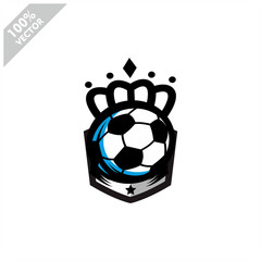 Obraz premium Soccer football ball queen logo design. Scalable and editable vector.