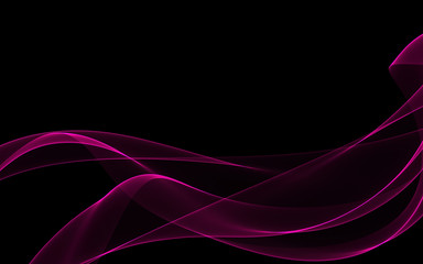 Dark abstract background with a glowing abstract waves