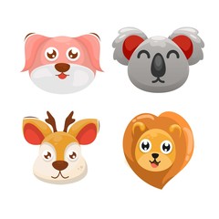 head animal cartoon design vector