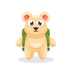 cute bear with the bag cartoon vector