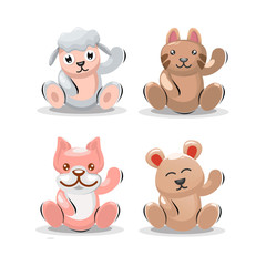 cute animal mascot cartoon vector