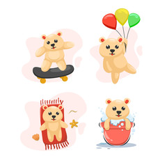 Obraz premium cute bear mascot cartoon vector