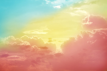 Beautiful vintage of colorful cloud and sky abstract background, pastel color