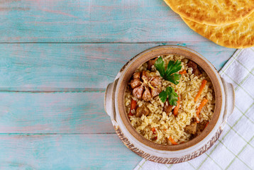 Arabic rice with vegetable and beef.