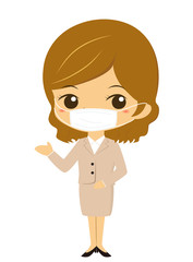 OL　案内する女性　マスク