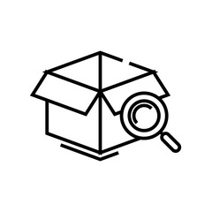 Searching box line icon, concept sign, outline vector illustration, linear symbol.