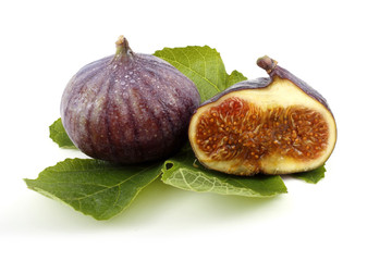 Two figs on leaf