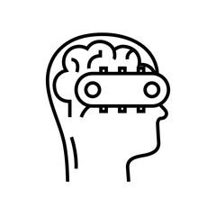 Mind system line icon, concept sign, outline vector illustration, linear symbol.