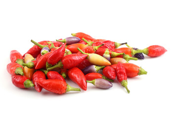 Different color hot peppers