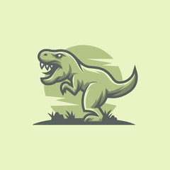 T rex Dinosaur Mascot Logo Design