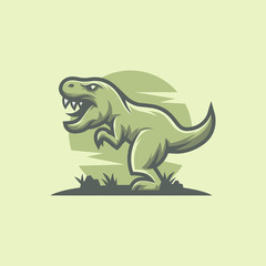 T rex Dinosaur Mascot Logo Design © nico bayu