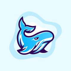 Whale Mascot Logo Design