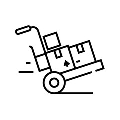 Percel delivery line icon, concept sign, outline vector illustration, linear symbol.