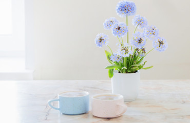 cup of coffee on marble table