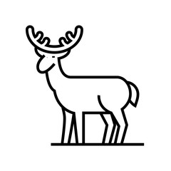 Magic deer line icon, concept sign, outline vector illustration, linear symbol.