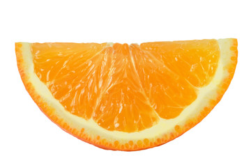 Isolated citrus slices of orange on a white background