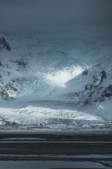 Snow mountain and glaciers backgrounds, natural landscapes in Iceland