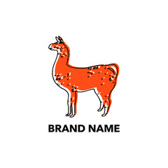 llama character mascot  vector logo design