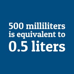 How many liters is 500 ml? 500 milliliters is equivalent to 0.5 liters