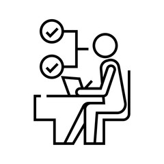 Office working line icon, concept sign, outline vector illustration, linear symbol.