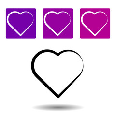 a heart icon . Simple outline vector of Love purple set for UI and UX, website or mobile application