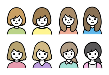 女性アイコンセット