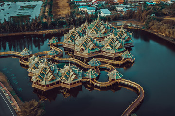 Obraz premium Ancient City temples, Muang Boran in Bangkok Thailand