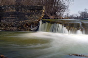  long exposure of the tenth street dam in logansport Indiana 