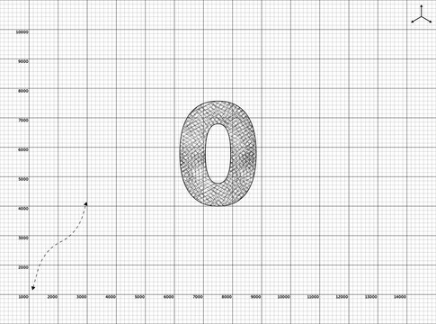 Paper art to 0 Number illustration