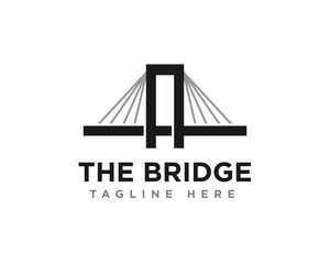 Bridge Construction Logo Icon Design Vector